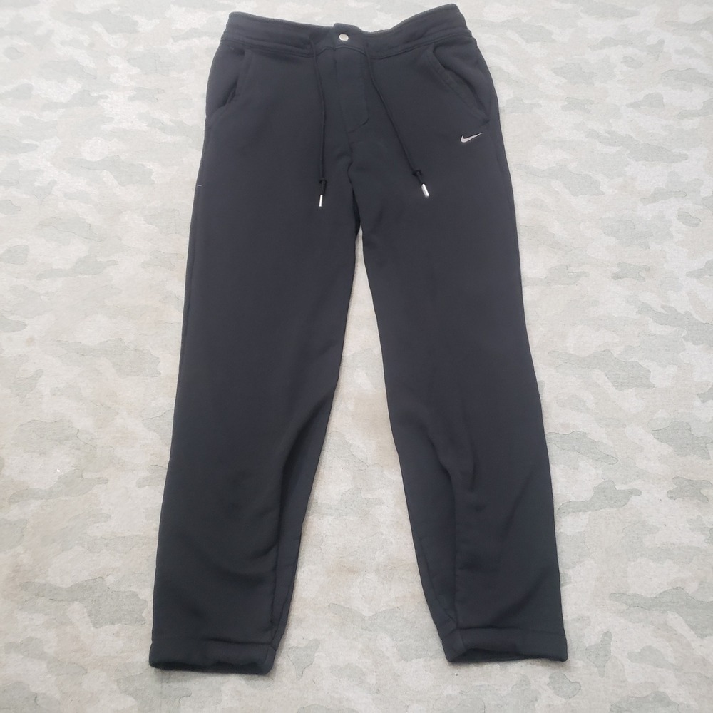 Nike Sportswear Joggers Pants Womens Large Black Fleece Pockets Drawstring Sport